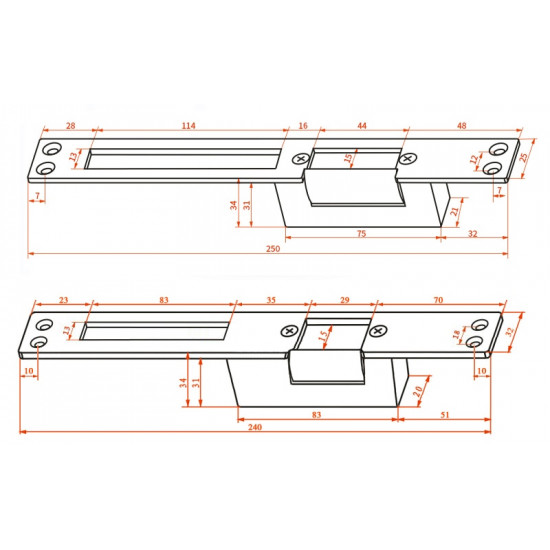 serrure électrique encastré pour porte aluminium Robisan GE-12